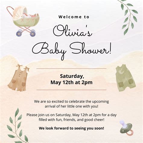 Blank Neutral Baby Shower Invitations