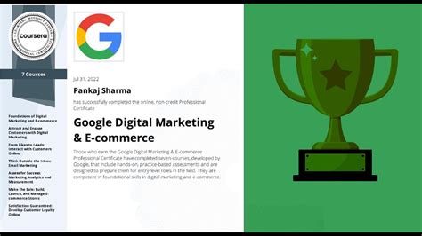 Google Digital Marketing and Ecommerce Professional Certificate [Completed 🏆] - YouTube