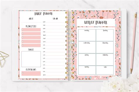 Planner Girl Clipart. Weekly & daily