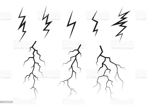 Lightning Electrostatic Discharge During Thunder Bolt Different Black ...