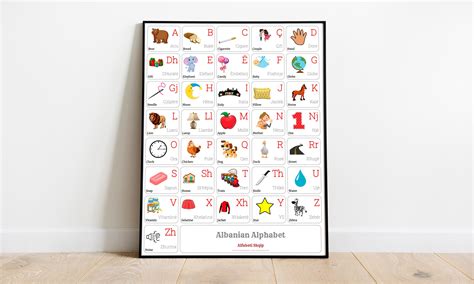 ALBANIAN Alphabet POSTER Print With Words and English Translations, ALBANIAN Alphabet Chart ...