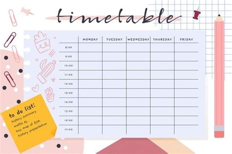 Premium Vector | Hand drawn back to school timetable | School timetable ...