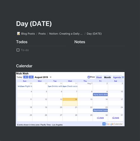 Notion calendar template - cachewest