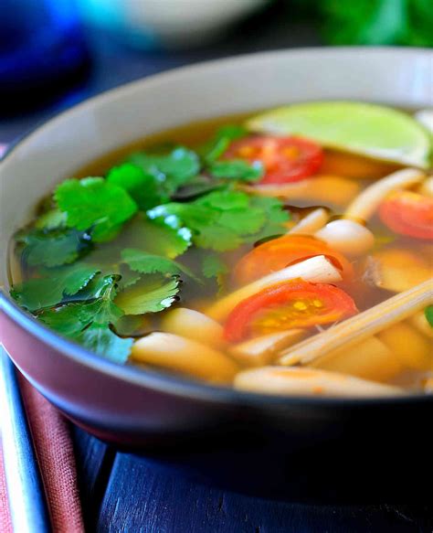 Vegetarian Tom Yum Soup - Cilantro and Citronella