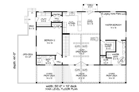 Southern Style House Plan - 2 Beds 2 Baths 1500 Sq/Ft Plan #932-845 ...