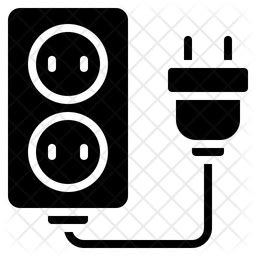 Extension Cord Icon - Download in Glyph Style