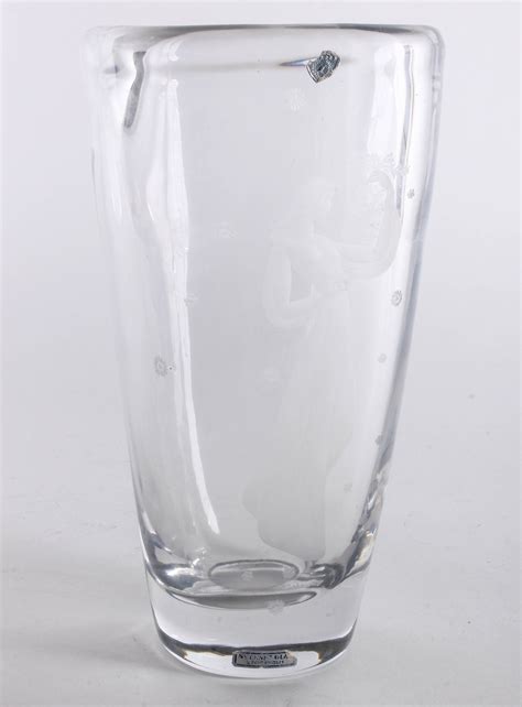 Orrefors Etched Crystal Vase | EBTH