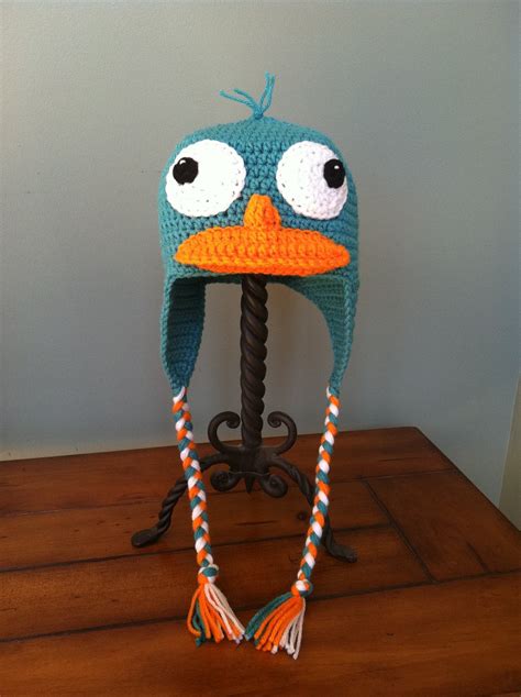 Perry the Platypus Inspired Hat With Earflaps and Braids you - Etsy