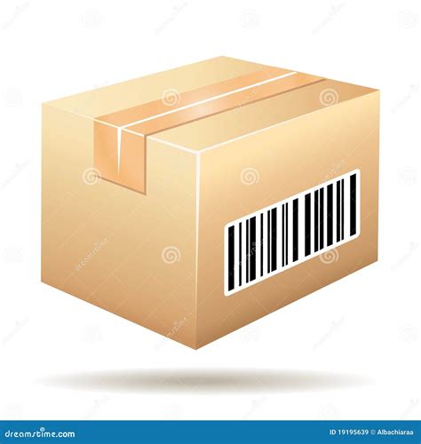 Beautiful Cardboard Icon with Tracking Barc Stock Vector - Illustration of closed, packaging ...