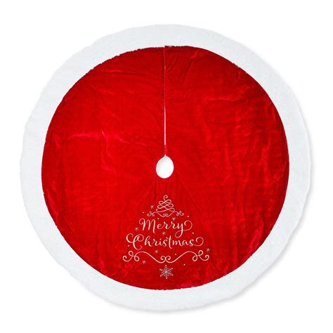 Burgundy Velvet Christmas Tree Skirt, 48" Diameter, by Holiday Time - Walmart.com