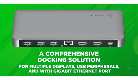 A comprehensive docking solution for Displays, USBs, Ethernet ports.