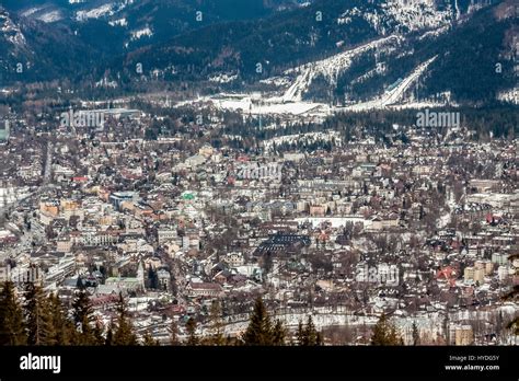 Zakopane and Tatra mountains view from Gubalowka mountain, Poland Stock ...