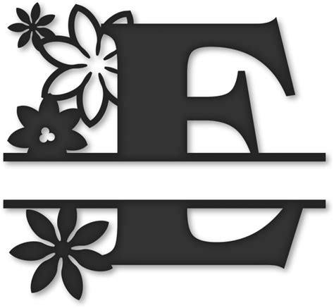 Flower Split Monogram E - Split Letter E Monogram - Free Transparent PNG Download - PNGkey