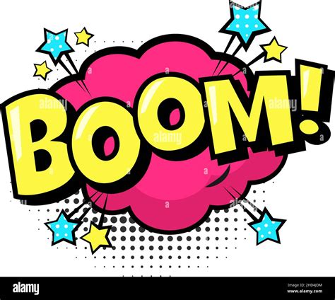 Boom sound comics style dotted bubble isolated. Vector boom sound bubble, cartoon speech cloud ...