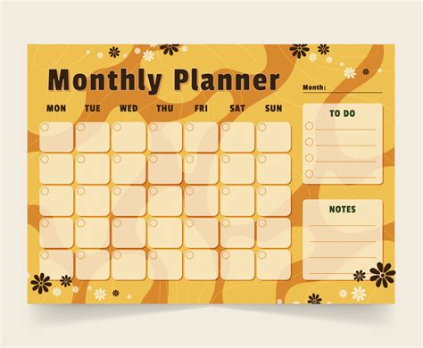 Hand Drawn Monthly Planner Template