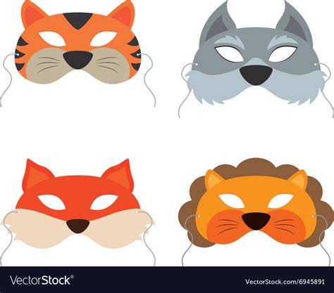 Animals mask Royalty Free Vector Image - VectorStock