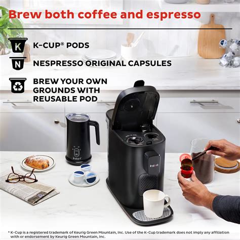 Instant Dual Pod Plus 3-in-1 Coffee Maker for Espresso and Ground ...