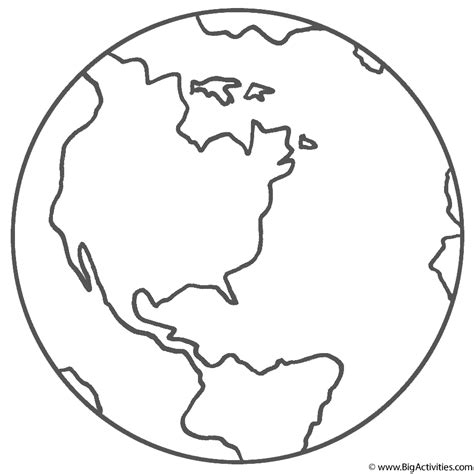 Earth Planet Coloring Page