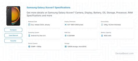 Samsung Galaxy Xcover7 Specifications | DeviceBeast.com