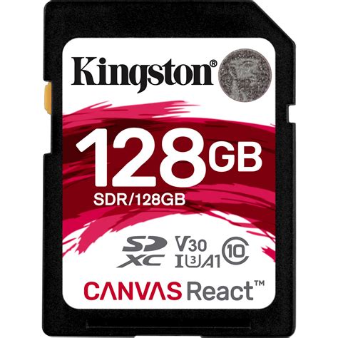 Kingston 128GB Canvas React UHS-I SDXC Memory Card SDR/128GB B&H