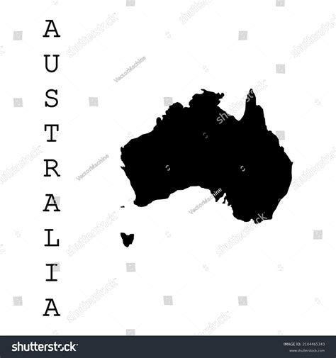 Black Australia Map On White Background Stock Vector (Royalty Free) 2104465343 | Shutterstock