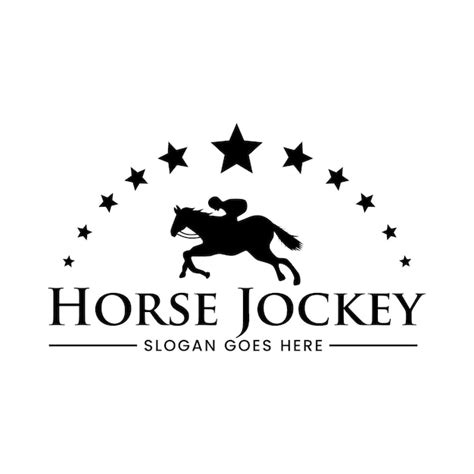 Premium Vector | Silhouette of horse racing jockey logo vector design