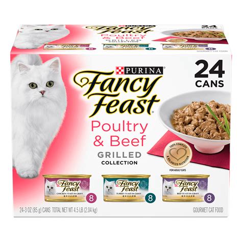 Fancy Feast Wet Cat Food Poultry & Beef Grilled Collection Variety Pack 24 x 85g