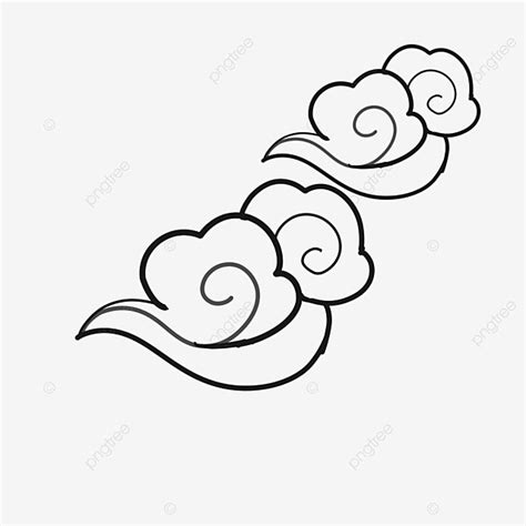 Chinese Traditional Auspicious Cloud Pattern, Chinese Drawing, Cloud Drawing, Chinese Sketch PNG ...
