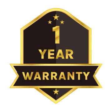 Transparent Golden 1 Year Warranty Badge, Transparent Warranty Logo, Transparent Warranty Label ...