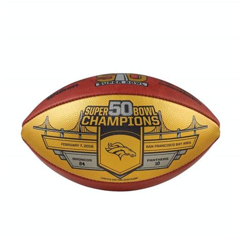 Wilson Denver Broncos Super Bowl 50 Champions Gold Replica Football