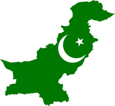 Pakistan Flag Map - Openclipart