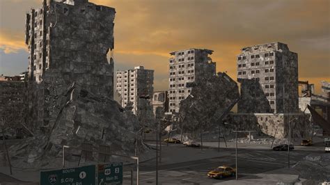 Destroyed City - 3D Model by vipkat