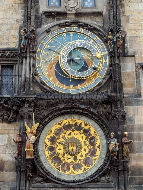 Astronomical Clock Tower at Prague Old Town Square, Czech Republic. Stock Image - Image of ...