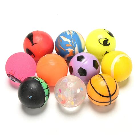 10pcs Funny toy balls mixed Super Bouncy Ball child elastic rubber ball ...