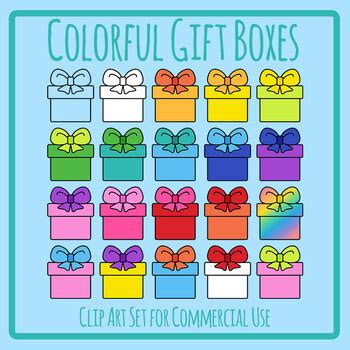 Colorful Gift Boxes - Birthday / Christmas Celebrations Presents Clip Art