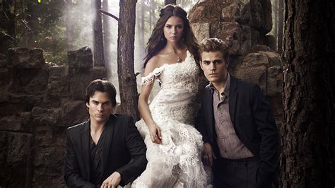 Damon Salvatore Stefan Salvatore Elena Gilbert In White Dress HD The Vampire Diaries Wallpapers ...