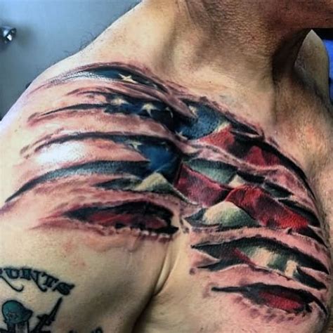 33+ Ripped Skin American Flag Tattoo - HatemJaimie