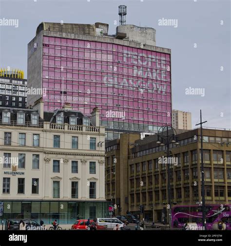 People Make Glasgow logo on The Met Tower, seen from George Square ...