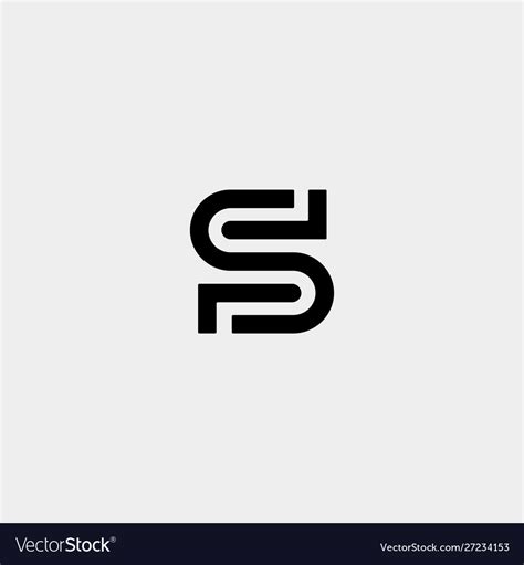 Letter s ss logo design simple Royalty Free Vector Image