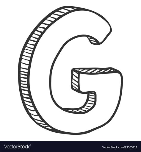 Single doodle sketch - the letter g Royalty Free Vector