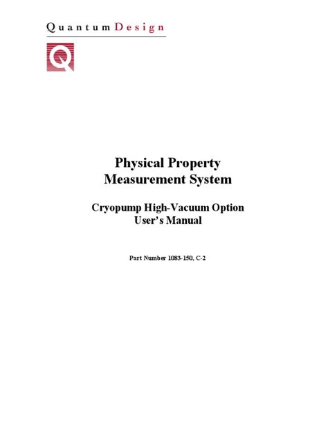 PPMS Cryo Pump | PDF | Cryogenics | Electrical Connector