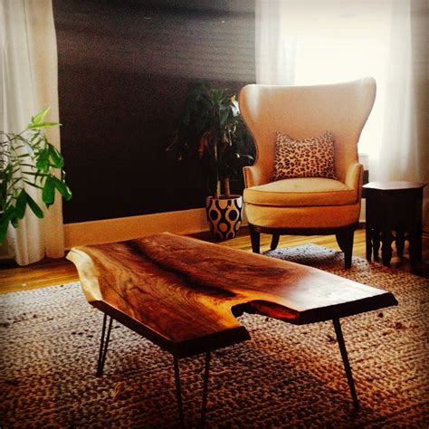 Live edge coffee table with hairpin legs by Good Wood Nashville #www ...