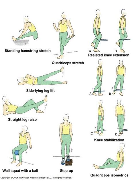 Image result for exercises for physical therapy | Physical therapy exercises, Knee pain ...