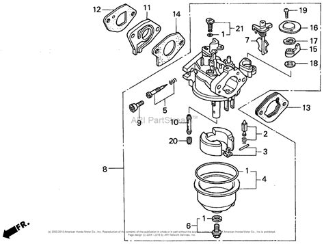 Honda Engines GXV140 A1K ENGINE, USA, VIN# GJAB-6000001 TO GJAB-7999999 Parts Diagram for CARBURETOR