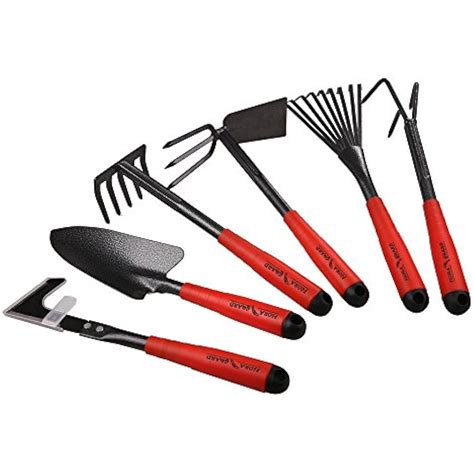 6 Piece Garden Tool Sets - Including Trowel,5-Teeth Rake,9-Teeth Leaf Hoe 3 Hand | eBay