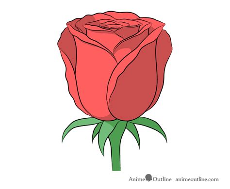 How to Draw a Rose Step by Step - AnimeOutline