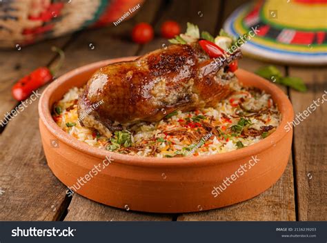 Arabic Cuisine Egyptian Traditional Stuffed Pigeon Stock Photo ...