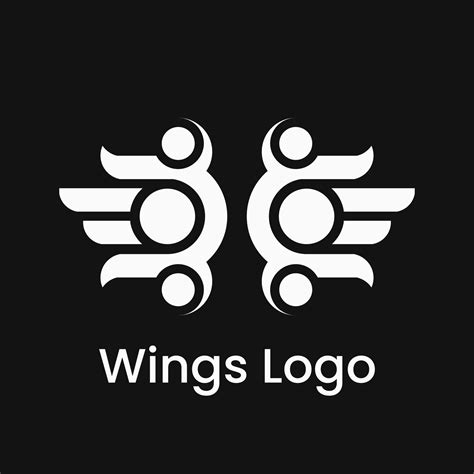 Abstract logo. wings logo concept. black and white. monogram. for logo ...