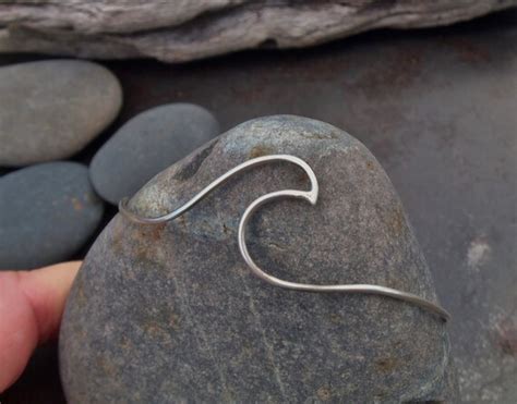 Wave bracelet Sterling silver hand formed wave bangle