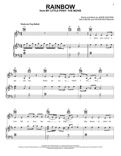 Sia - Rainbow sheet music